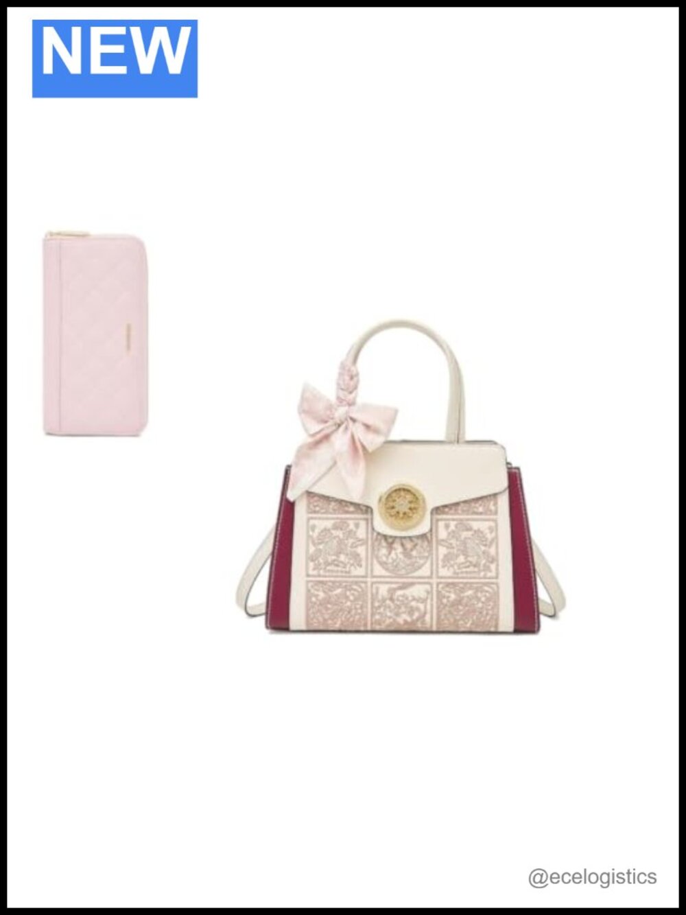 Genuine Leather Crossbody Bag Purse with Wristlet Set for Women